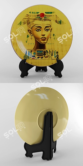 Egyptian Style Decorative Plate 3D model image 2