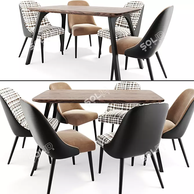 Modern Zuma Dining Set 3D model image 1