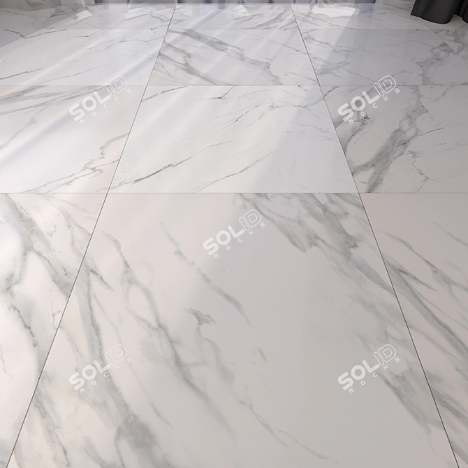 Elegant Marble Floor Tiles 3D model image 1