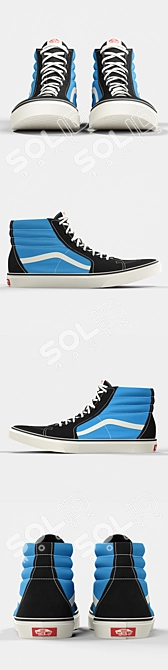 Poly Mid Vans: Sleek Hi-Top Shoes 3D model image 2