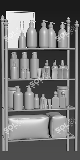 Modern Bathroom Accessory Set 3D model image 2