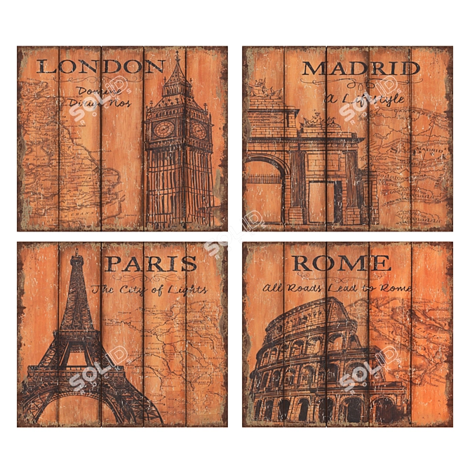 Vintage Travel Set: 15 Exquisite Pieces by Debbie Dewitt 3D model image 1