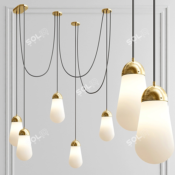 Lustrous Lariat Sconce: Illuminating Brilliance 3D model image 1