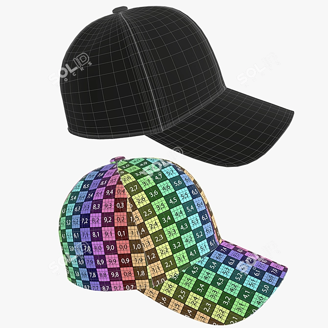 Geometry Baseball Cap 3D model image 3