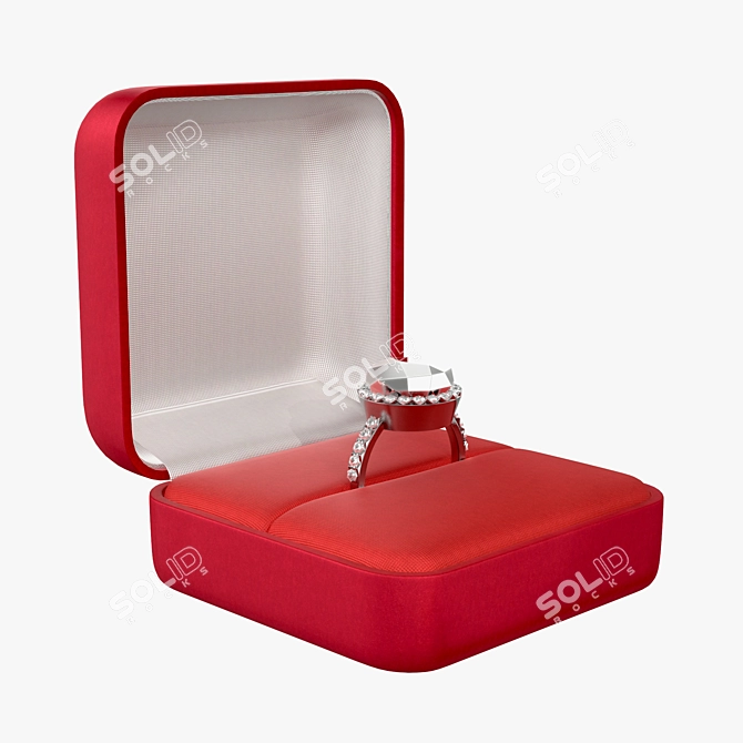 Square Box Wedding Ring 3D model image 1