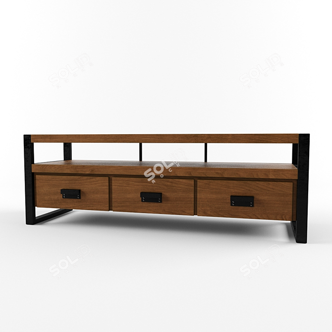 Modern Bin Pull Media Console 3D model image 1