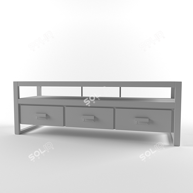 Modern Bin Pull Media Console 3D model image 2