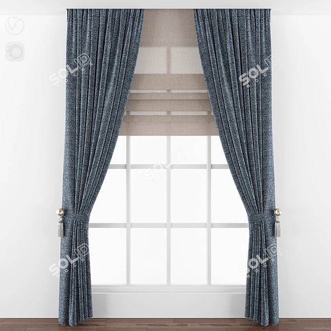 Elegant Drapery 3D model image 1