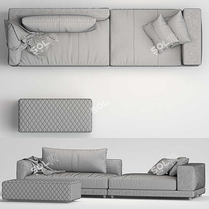 Natuzzi MELPOT Sofas: Modern Elegance in Every Detail 3D model image 3