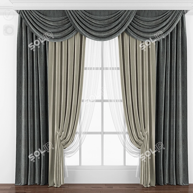 Reinvented Curtain Design 3D model image 1