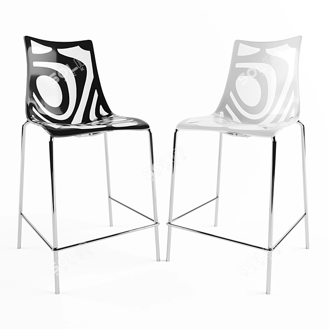 Swave Steel Stool: Modern Design 3D model image 2