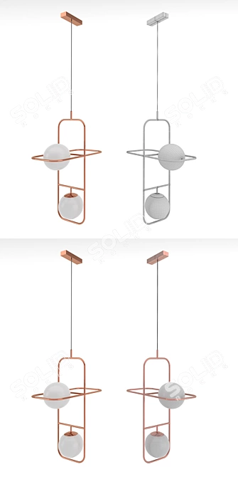  LINK II: Stylish Suspended Lamp 3D model image 3