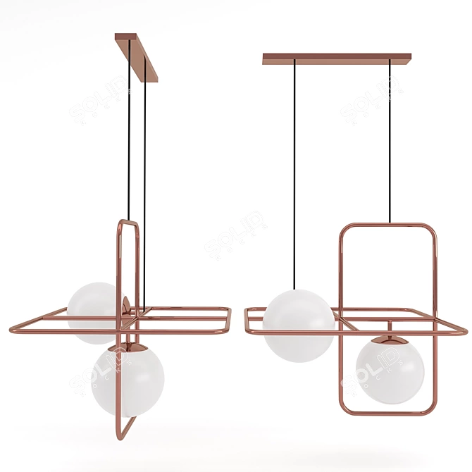 Sculptural Suspension Lamp: LINK III 3D model image 1