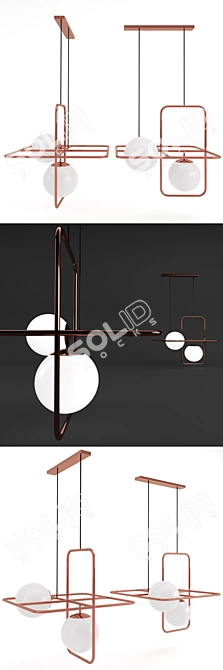 Sculptural Suspension Lamp: LINK III 3D model image 2