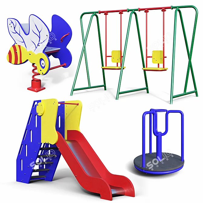 Playtime Fun: Kids' Play Equipment 3D model image 1