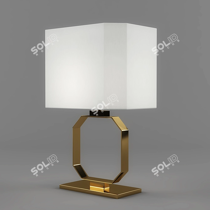 Elegant Gold Chrome Medium Lamp 3D model image 1