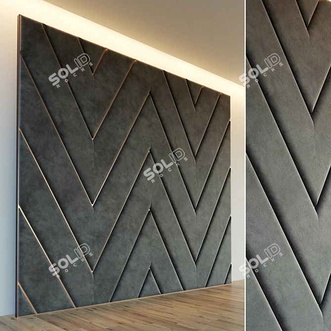 Versatile Soft Panel: 27" Decorative Wall with Changeable Molding Colors 3D model image 1