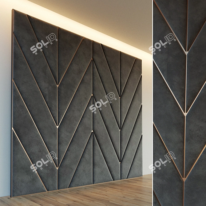 Versatile Soft Panel Wall: Customizable Decor with Metal Moldings 3D model image 1