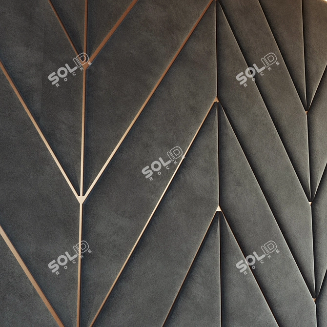 Versatile Soft Panel Wall: Customizable Decor with Metal Moldings 3D model image 2