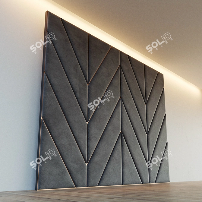 Versatile Soft Panel Wall: Customizable Decor with Metal Moldings 3D model image 3