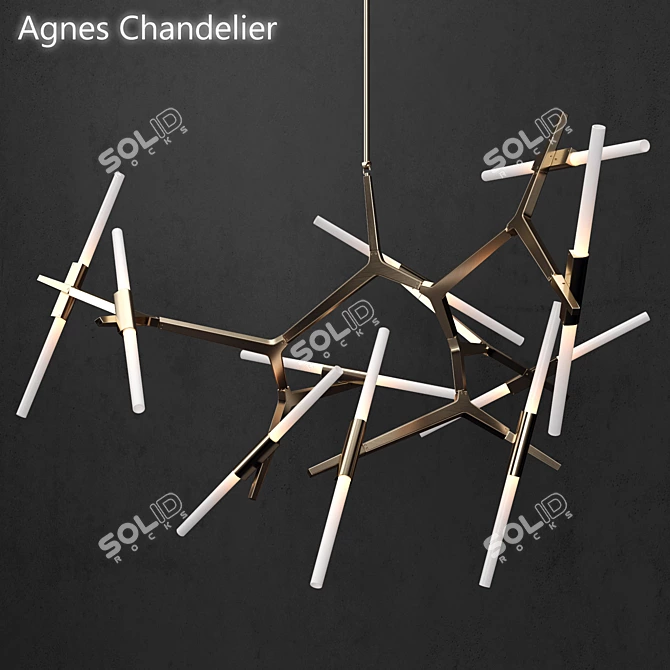 Elegant Gold Chandelier with 20 Lights 3D model image 1