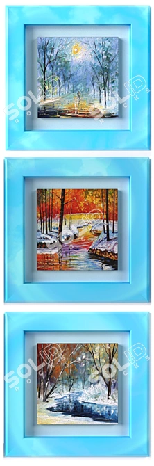 Winter Wonderland - Set of 3 Frames 3D model image 2