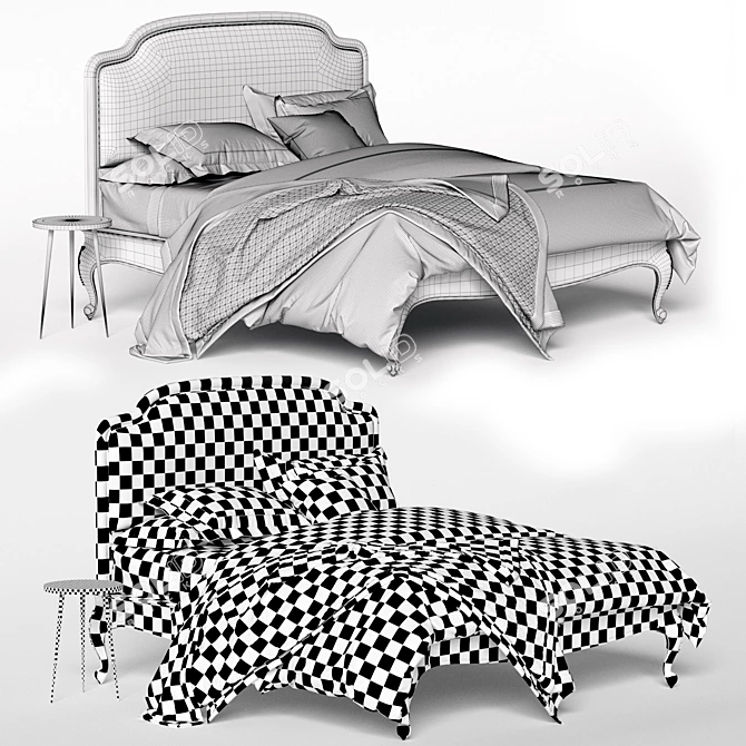 Title: Luxury Montclair Bed - Perfect for Any Bedroom 3D model image 2