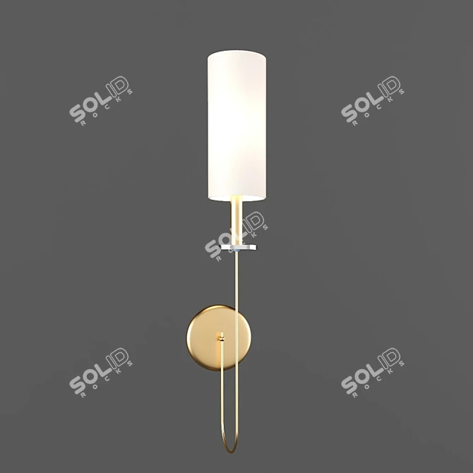 Luxury Golden Bathroom Sconce 3D model image 1