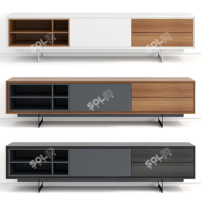 Sleek and Stylish Modloft Baxter Media Cabinet 3D model image 1