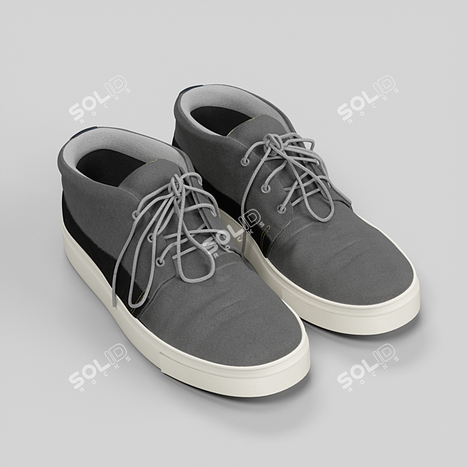 Blauer USA Mid Poly Shoes 3D model image 1