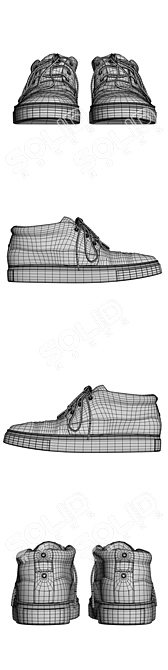 Blauer USA Mid Poly Shoes 3D model image 3