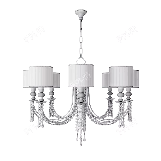 Elegant Bience 8-Light Chandelier 3D model image 2