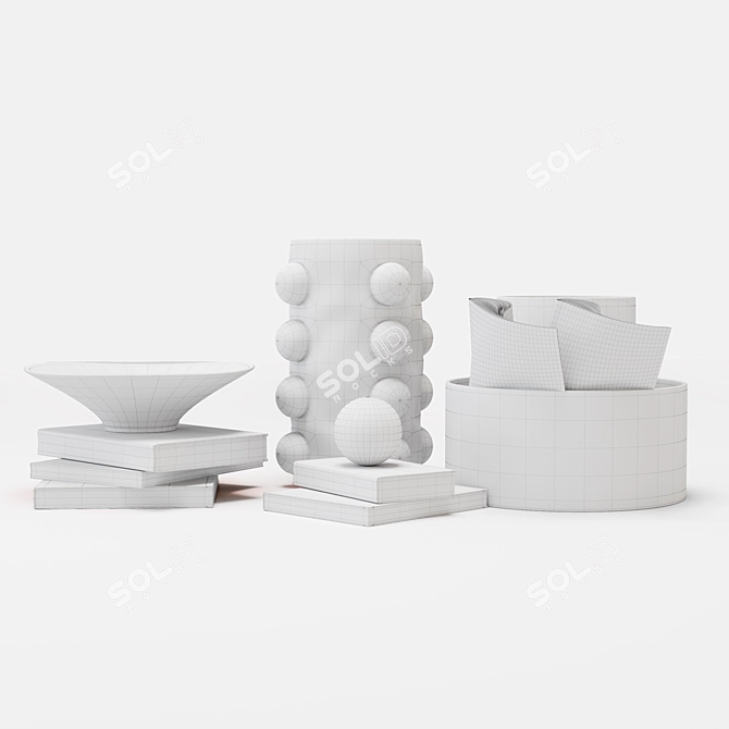 Book and Vase Decor Set 3D model image 2