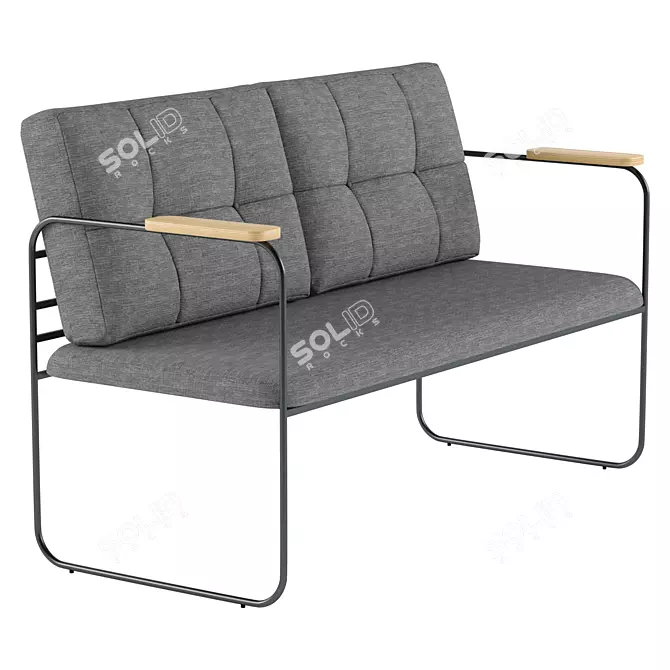 Forgemobili Two-Seater Sofa | FRG-I 043: Stylish and Versatile Comfort 3D model image 1