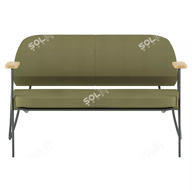 Forgemobili FRC-I 044: Stylish Two Seater Sofa 3D model image 2