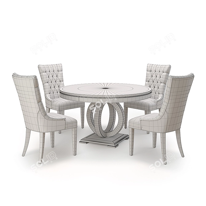 Elegant Olivia Round Table Set 3D model image 3