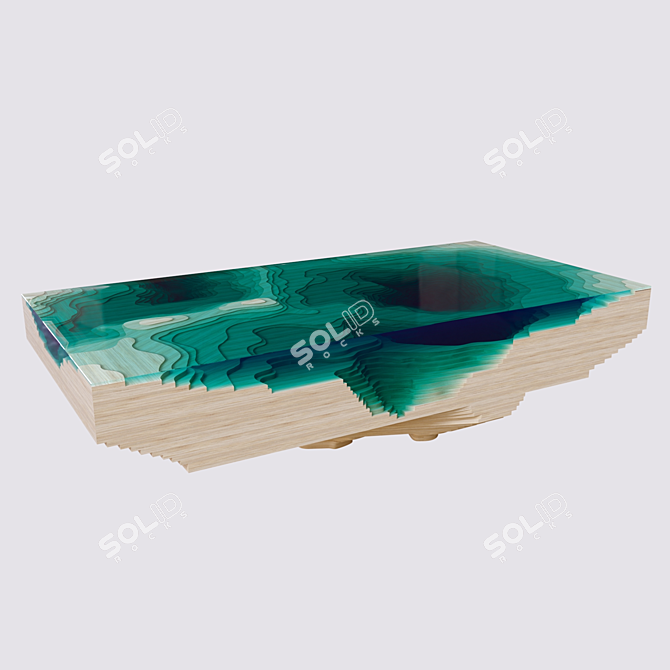 Abyss Table: Mesmerizing Geological Cross-Section 3D model image 1