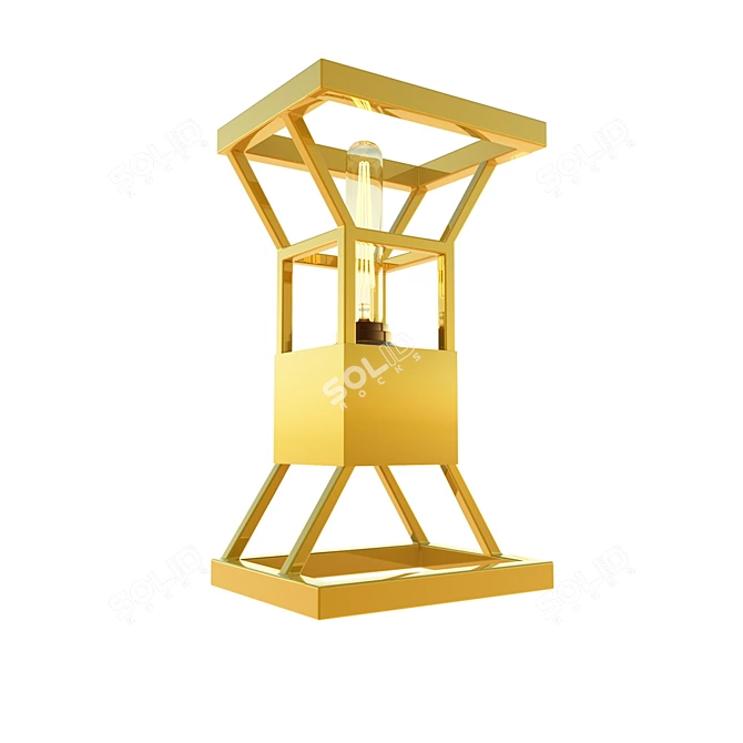 Golden Sand Hourglass Wall Lamp 3D model image 2