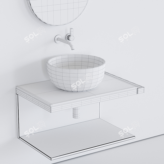 Ceramica Cielo Multiplo Set 2: Modern Wall-Mounted Vanity Unit 3D model image 3