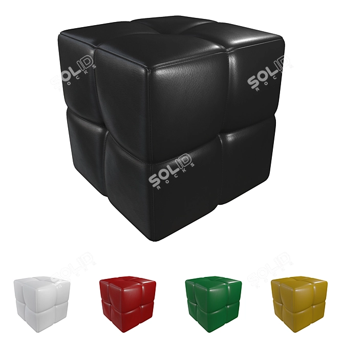 Clement Leather Ottoman: Stylish and Versatile 3D model image 1