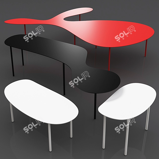 Elegant Rabbit Tortoise Tables 3D model image 1