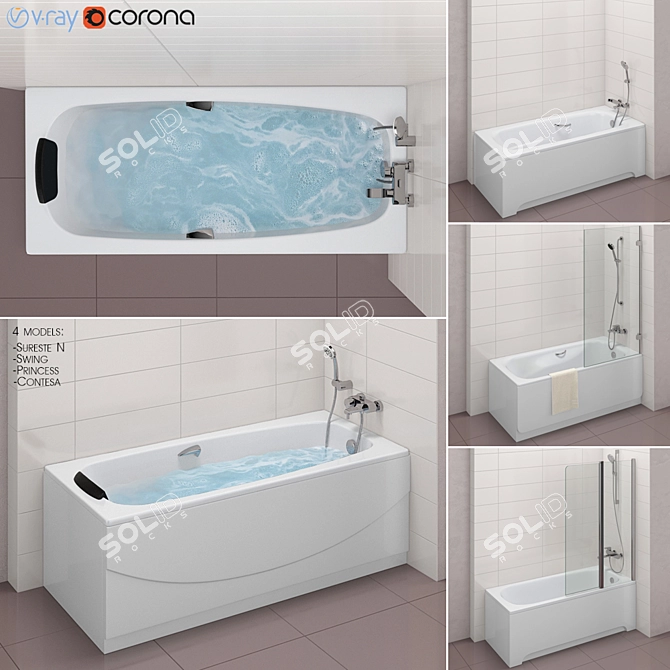 Luxury Bath Set: Roca Set 32 3D model image 1