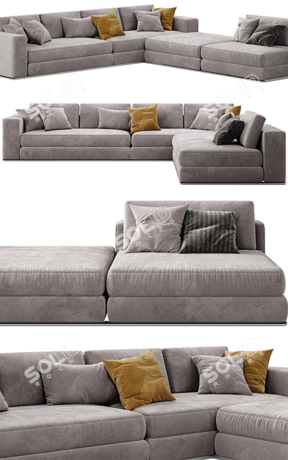 Sleek Minotti Hamilton Sofa 3D model image 2