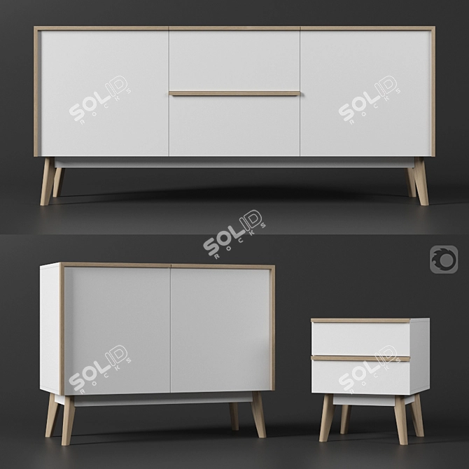 La Forma Meety Bedroom Set 3D model image 1