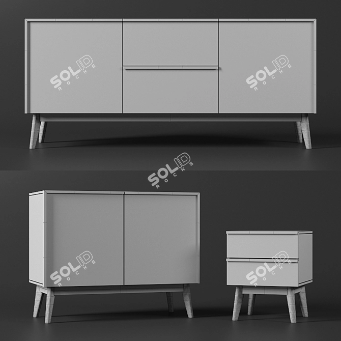 La Forma Meety Bedroom Set 3D model image 2