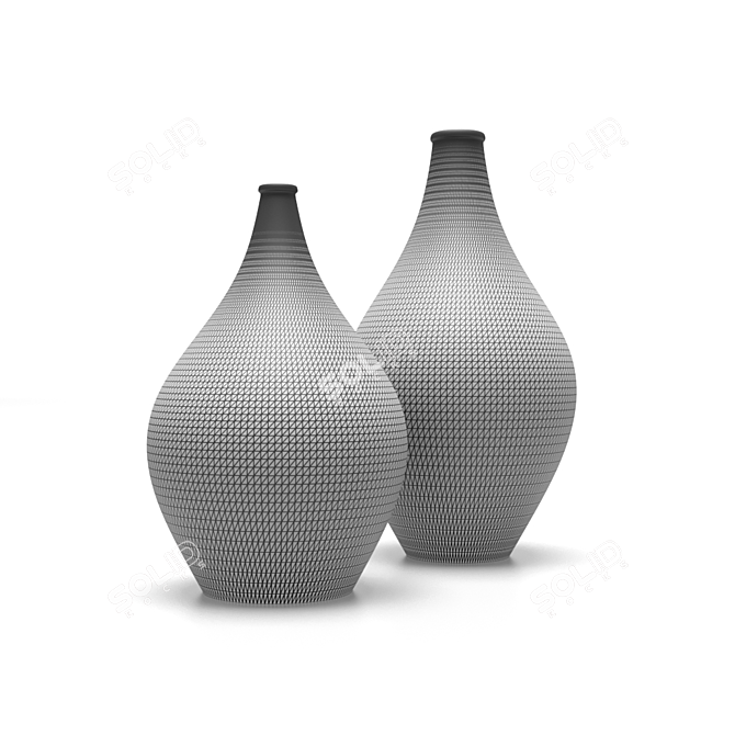 Elegant Glass Vase for Beautiful Flowers 3D model image 2