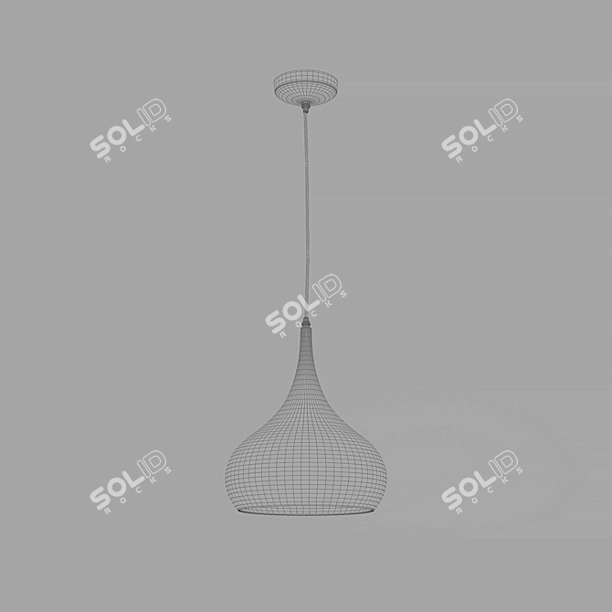 Natural Wood Hanging Lamp Shade 3D model image 2