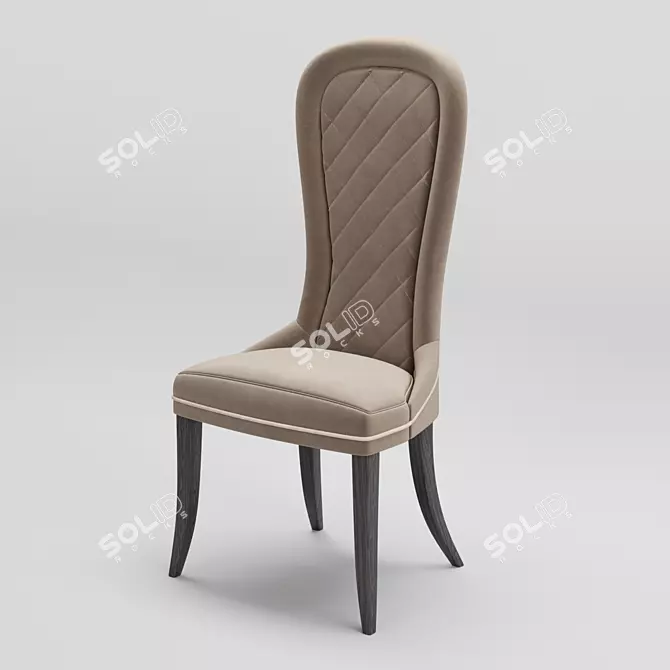 Contemporary Leather Oliver Dining Chair 3D model image 1