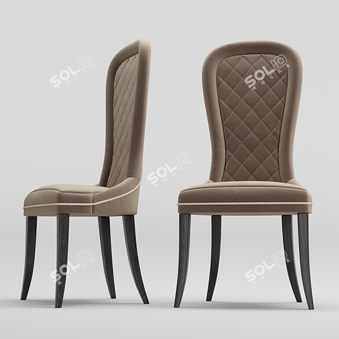 Contemporary Leather Oliver Dining Chair 3D model image 2