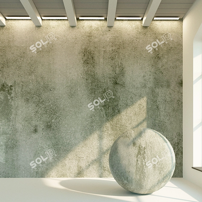 Vintage Concrete Wall Texture 3D model image 1